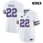 Women's Florida Gators #22 Chris Steele NCAA Jordan Brand White Authentic Stitched College Football Jersey GWM2462RT